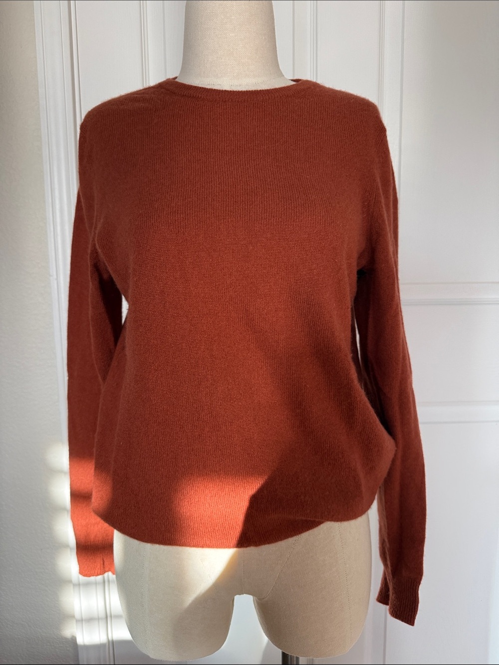 Charter Club Cashmere Crewneck Sweater in Rust Orange